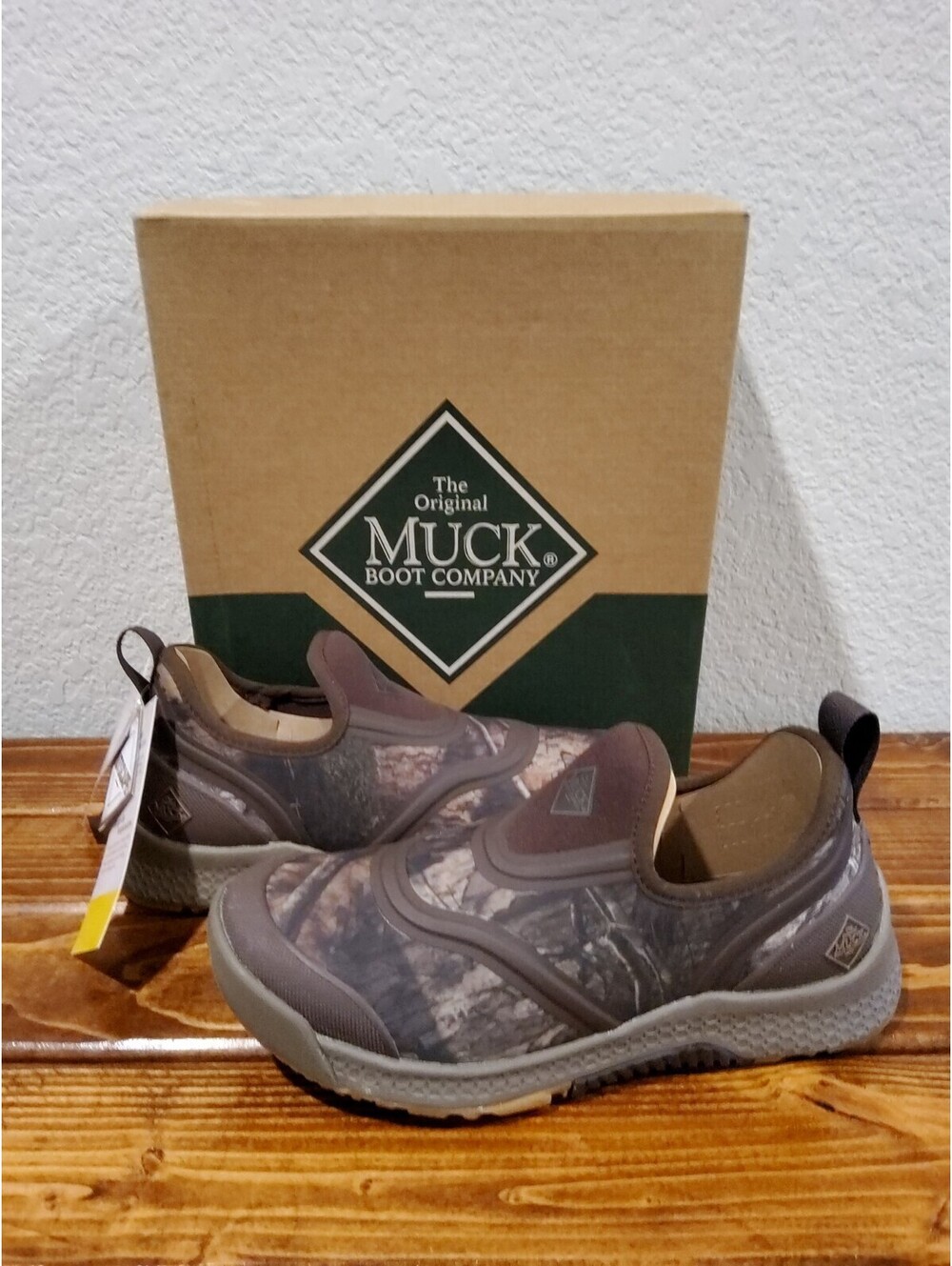 Muck Boot Company Men's Brown Slip-On Camouflage Work Shoes